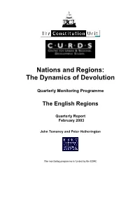 Nations and Regions: the Dynamics of Devolution