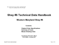 Shay #6 Technical Data Handbook