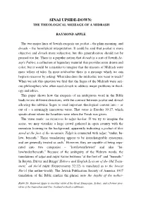 Sinai Upside-Down: the Theological Message of a Midrash