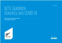 Solvency Considerations Within the Pandemic Context Introduction