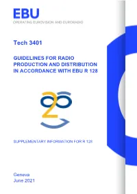 Tech 3401 GUIDELINES for RADIO PRODUCTION AND