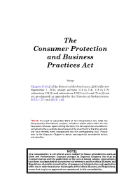 The Consumer Protection and Business Practices Act