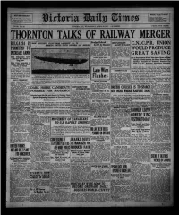 Thornton Talks of Railway Merger
