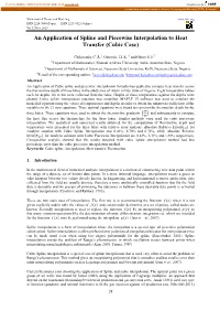 An Application of Spline and Piecewise Interpolation to Heat Transfer (Cubic Case)