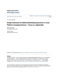 Design Framework for Multimodal Reading Experience in Cross-Platform Computing Devices – Focus on a Digital Bible, in Israsena, P., Tangsantikul, J