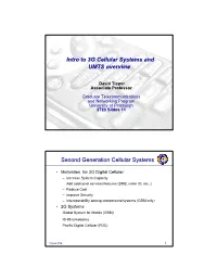 Intro to 3G Cellular Systems and UMTS Overview