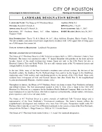 Landmark Designation Report