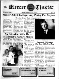 Mercer Asked to Expel Any Posing for Playboy an Interview With