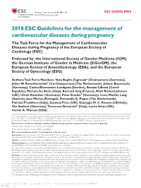 2018 ESC Guidelines for the Management of Cardiovascular