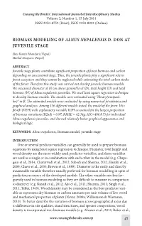 Biomass Modeling of Alnus Nepalensis D. Don at Juvenile Stage