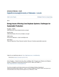 Energy Issues Affecting Corn/Soybean Systems: Challenges for Sustainable Production