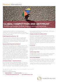GLOBAL COMPETITION and ANTITRUST Simplifying and Expanding Worldwide Competition and Antitrust Law Research