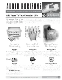 Moving Fader Automation Add Years to Your Console's Life Surround