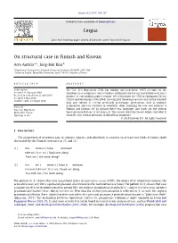 On Structural Case in Finnish and Korean
