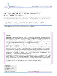 Pseudo-Bartter's Syndrome in Patients with Cystic