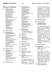 Swr2 Programm Kw 39 / 25.09