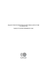 Dealing with Post-Decentralisation Implications in the Water Sector