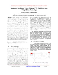 Design and Analysis of Power Efficient PTL Half Subtractor Using 120Nm Technology