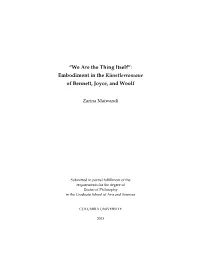 Embodiment in the Künstlerromane of Bennett, Joyce, and Woolf