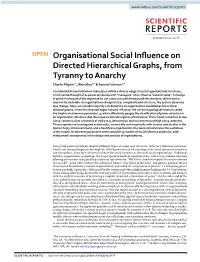 Organisational Social Influence on Directed Hierarchical Graphs, From