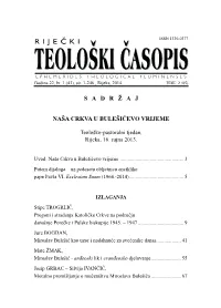 S a D R Ž a J Naša Crkva U Bulešićevo Vrijeme