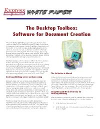 The Desktop Toolbox: Software for Document Creation