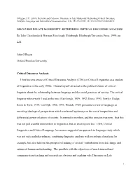 Discourse in Late Modernity: Rethinking Critical Discourse Analysis