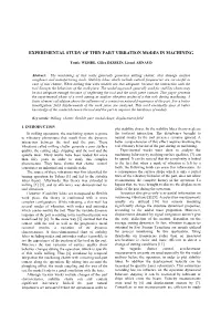 Experimental Study of Thin Part Vibration Modes in Machining