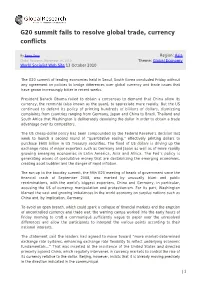 G20 Summit Fails to Resolve Global Trade, Currency Conflicts