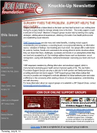 Knuckle-Up Newsletter