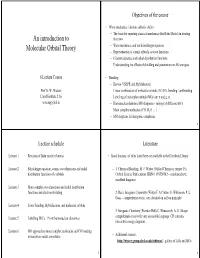 An Introduction to Molecular Orbital Theory
