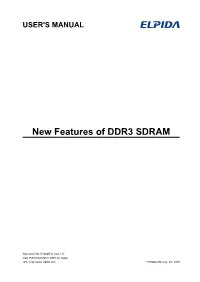 New Features of DDR3 SDRAM