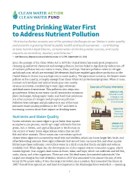 Putting Drinking Water First to Address Nutrient Pollution