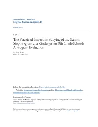 The Perceived Impact on Bullying of the Second Step Program at a Kindergarten–8Th Grade School: a Program Evaluation
