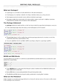 Writing PERL Packages & Modules