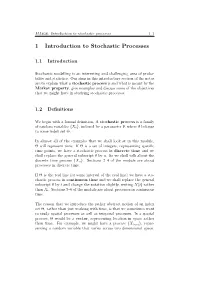 1 Introduction to Stochastic Processes