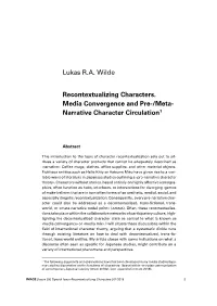 Lukas RA Wilde Recontextualizing Characters. Media