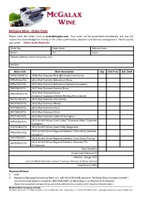 Mcgalax Wine - Order Form Please Email the Order Form to Order@Mcgalax.Com