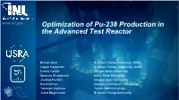 Optimization of Pu-238 Production in the Advanced Test Reactor