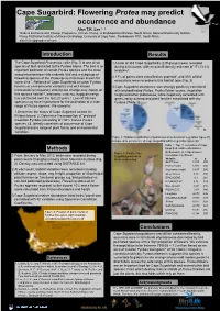 Protea May Predict Occurrence and Abundance Alan T.K