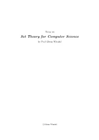 Set Theory for Computer Science by Prof Glynn Winskel