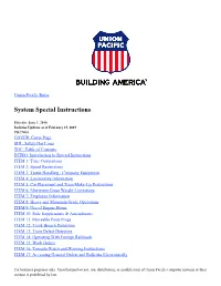 System Special Instructions