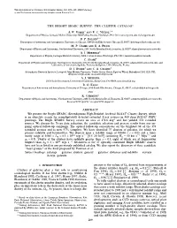 The Bright Sharc Survey: the Cluster Catalog1 Ak Romer2 and Rc Nichol3,4