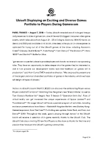 Ubisoft Displaying an Exciting and Diverse Games Portfolio to Players During Gamescom