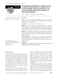 A Hypothetico-Deductive Analysis of the ARTICLE Environmental Factors Involved in the Current Reptile Distribution Pattern in the Canary Islands Jose´ C