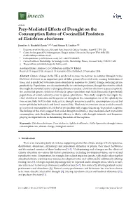 Prey-Mediated Effects of Drought on the Consumption Rates of Coccinellid Predators of Elatobium Abietinum