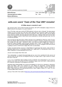 Uefa.Com Users' Team of the Year 2007 Revealed