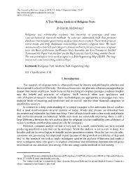 A Text Mining Analysis of Religious Texts Religious Text Scholarship