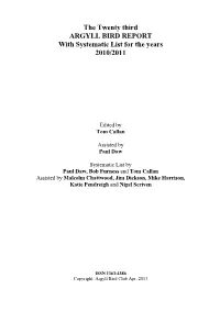 Argyll Bird Report 23 2010