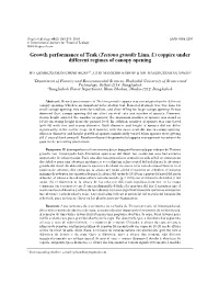 Growth Performance of Teak ( Tectona Grandis Linn